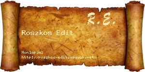 Roszkos Edit névjegykártya